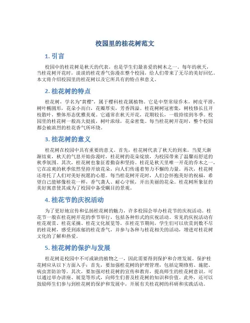 校园里的桂花树范文