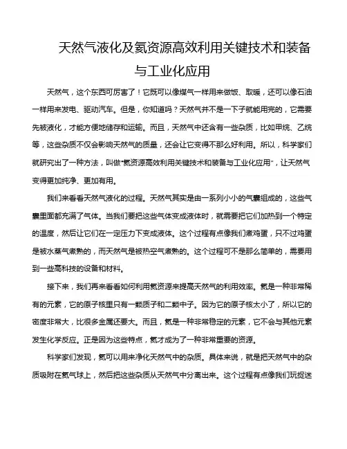 天然气液化及氦资源高效利用关键技术和装备与工业化应用
