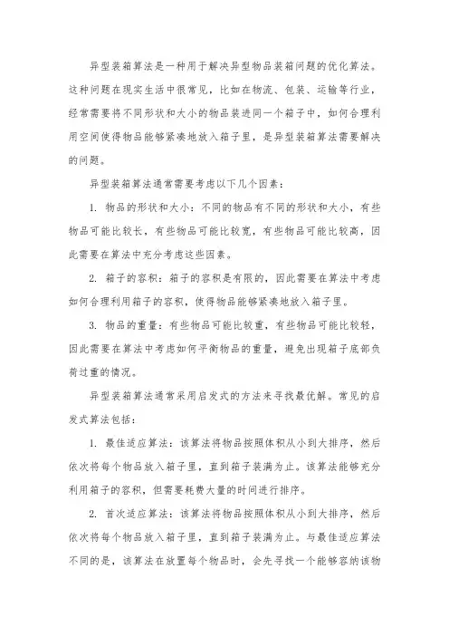 异型装箱算法