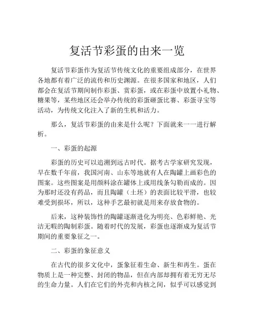 复活节彩蛋的由来一览