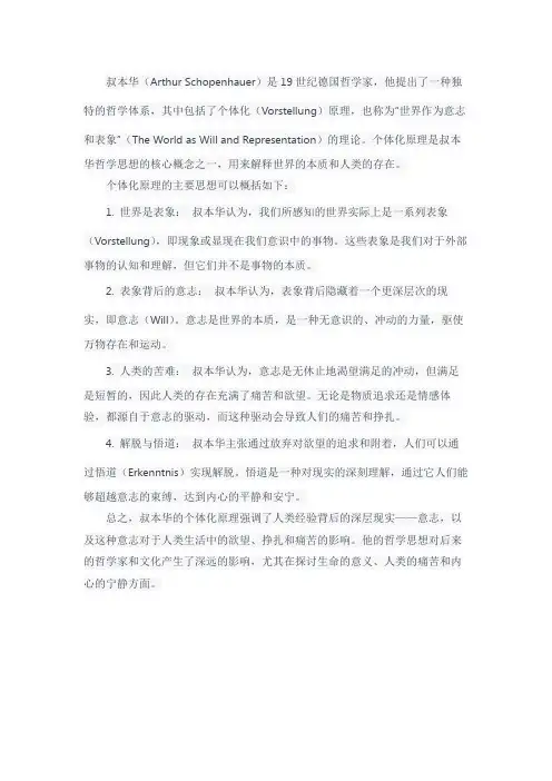 叔本华个体化原理