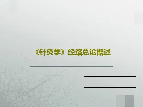 《针灸学》经络总论概述40页PPT
