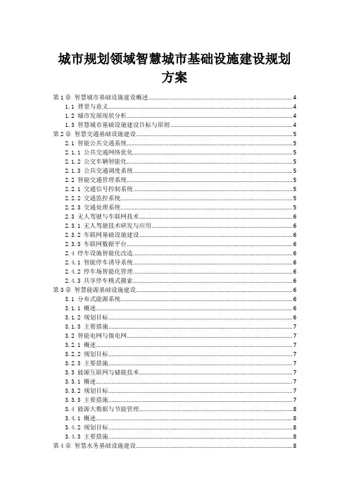 城市规划领域智慧城市基础设施建设规划方案