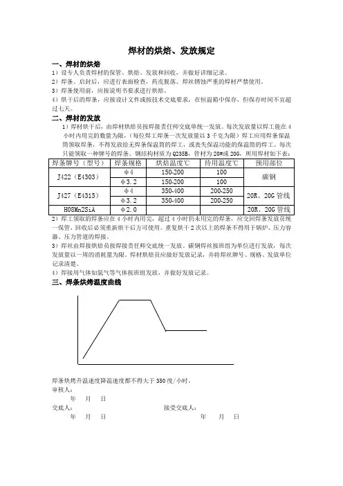 焊条规定