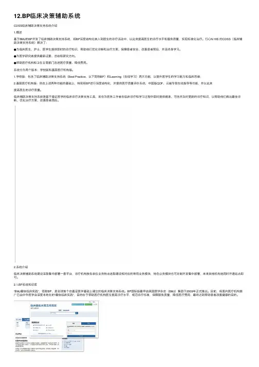 12.BP临床决策辅助系统