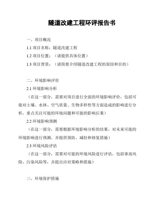 隧道改建工程环评报告书