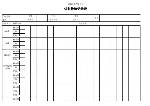进料检验记录表