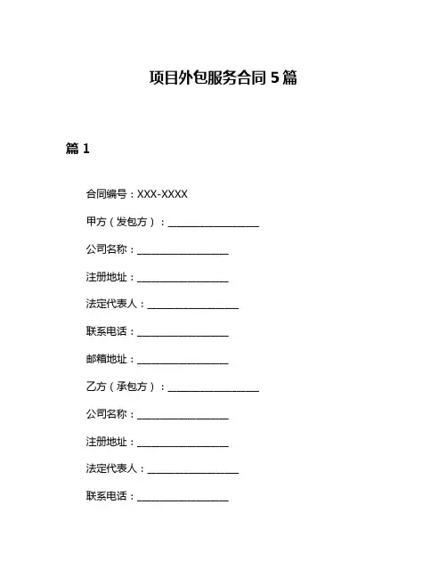 项目外包服务合同5篇