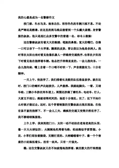 我的心愿是成为一名警察作文