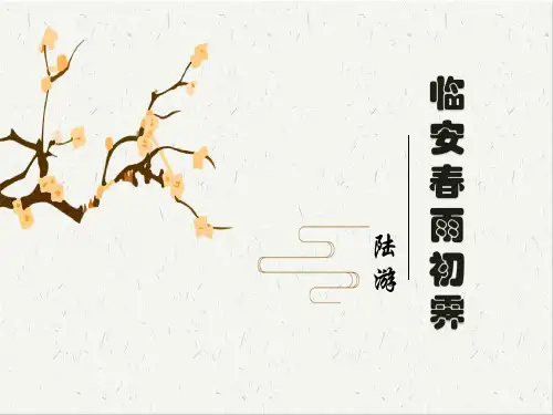 高中语文课件：《临安春雨初霁》课件23张