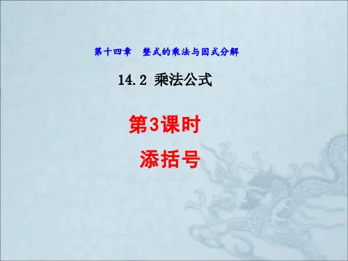 人教部编版八年级数学上册第14章《添括号》课件