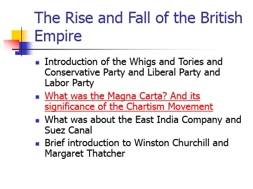 The Rise and Fall of the British Empire(英国的兴盛与衰落之大宪章)