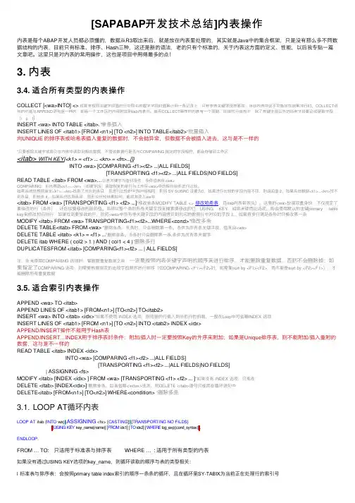 [SAPABAP开发技术总结]内表操作