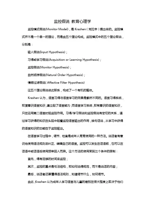 监控假说-教育心理学