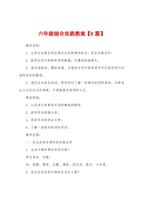 六年级综合实践教案