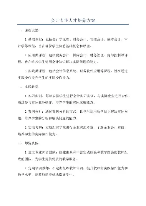 会计专业人才培养方案