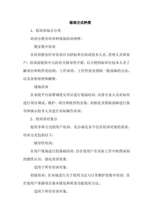 培训的方式种类