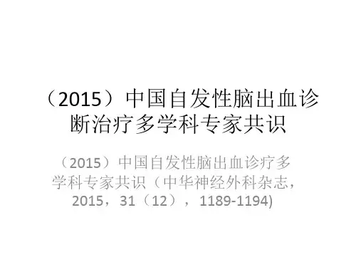 自发性脑出血诊断治疗