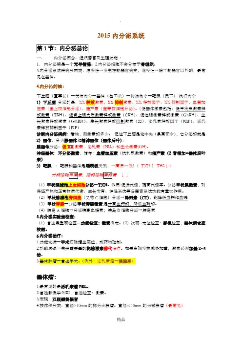 201X大秒内分泌笔记