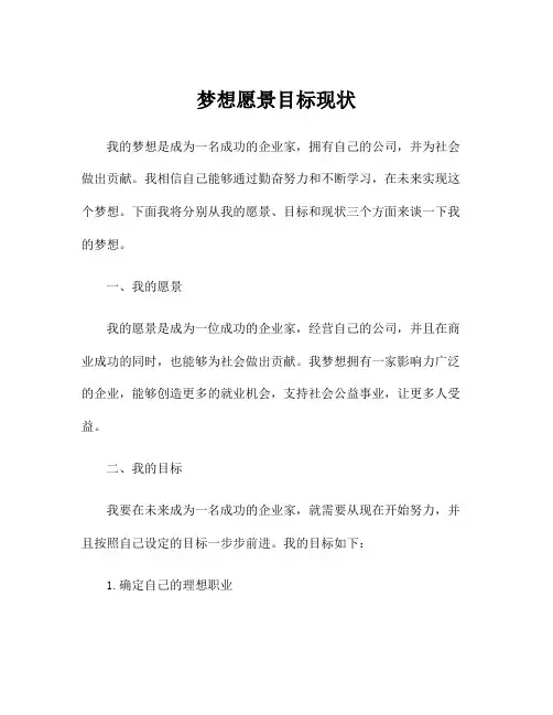 梦想愿景目标现状