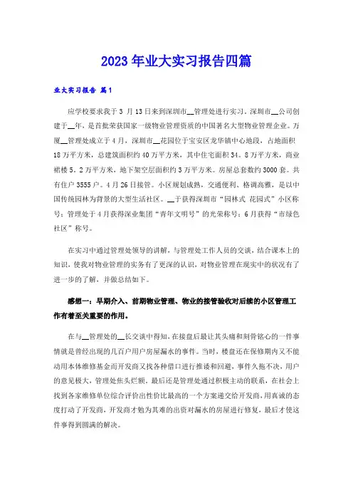 2023年业大实习报告四篇