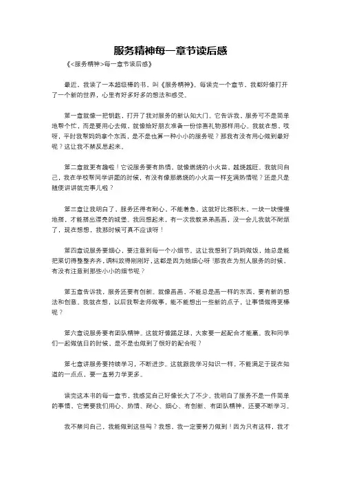 服务精神每一章节读后感