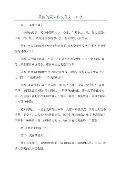 美丽的夏天作文范文300字
