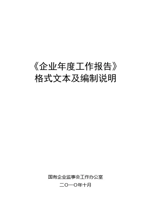 国资委《企业年度工作报告》模板
