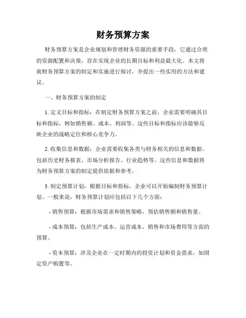 财务预算方案