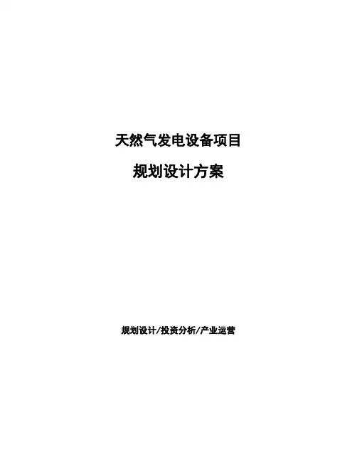天然气发电设备项目规划设计方案 (1)