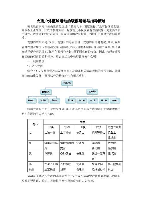 《大班户外区域运动的观察解读与指导策略》