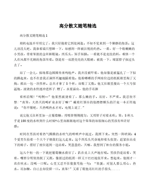高分散文随笔精选
