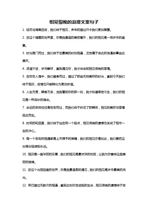相见恨晚的浪漫文案句子