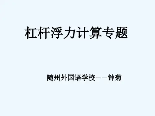 物理人教版八年级下册杠杆浮力综合计算专题
