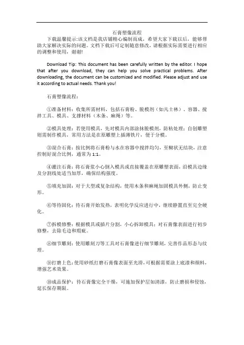 石膏塑像流程