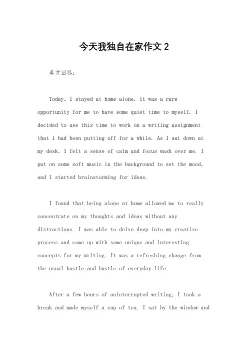 今天我独自在家作文2