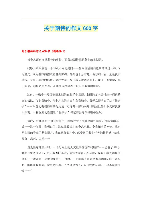 关于期待的作文600字