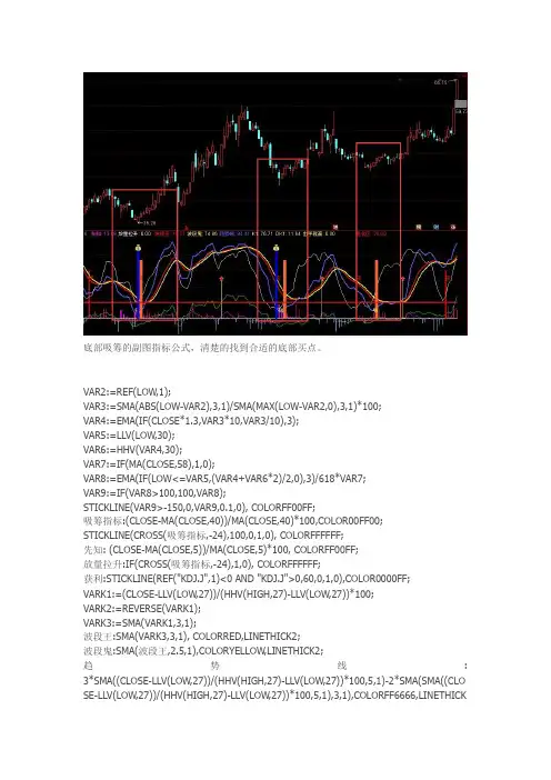 底部吸筹超强抓买点指标通达信指标公式源码