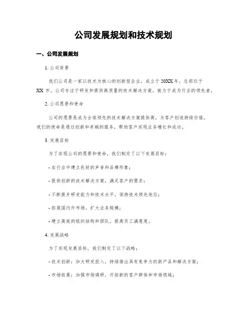 公司发展规划和技术规划