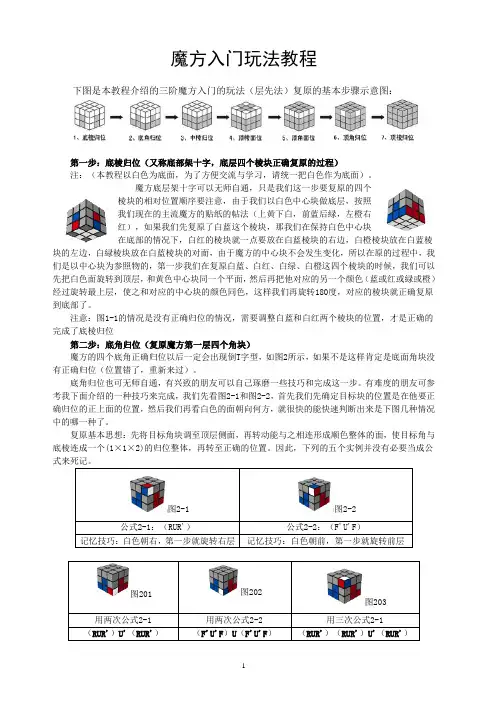 魔方还原步骤(带图解及公式)