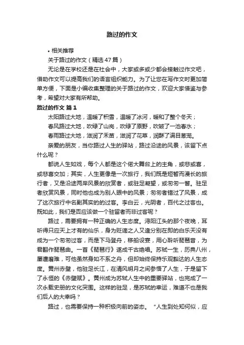 路过的作文