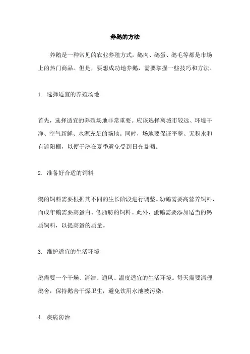 养鹅的方法