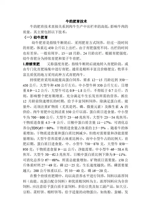 牛的肥育技术