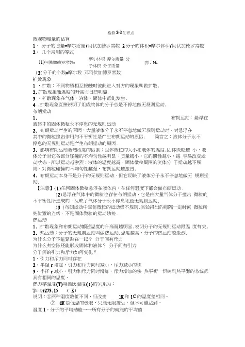 选修3-3知识点