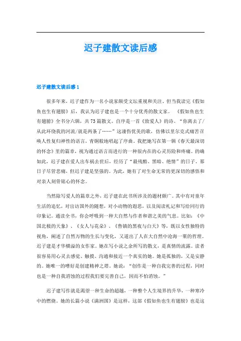 迟子建散文读后感
