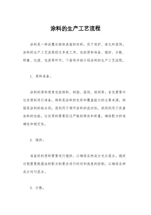 涂料的生产工艺流程