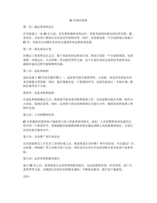 4s店建店流程