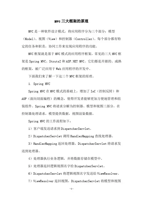 mvc三大框架的原理