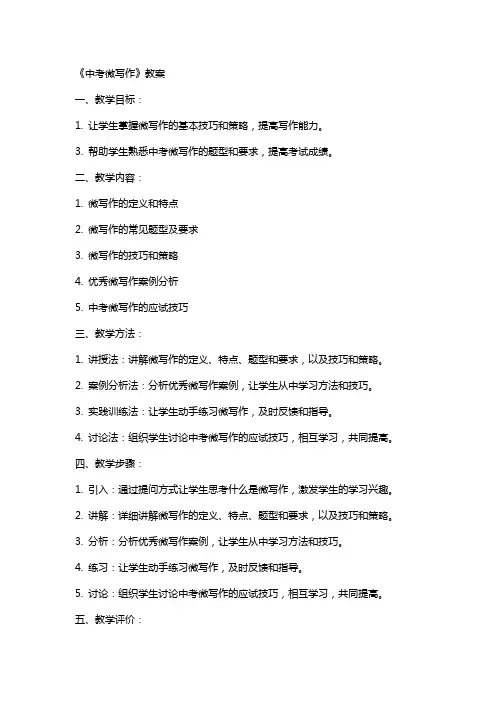 《中考微写作》教案