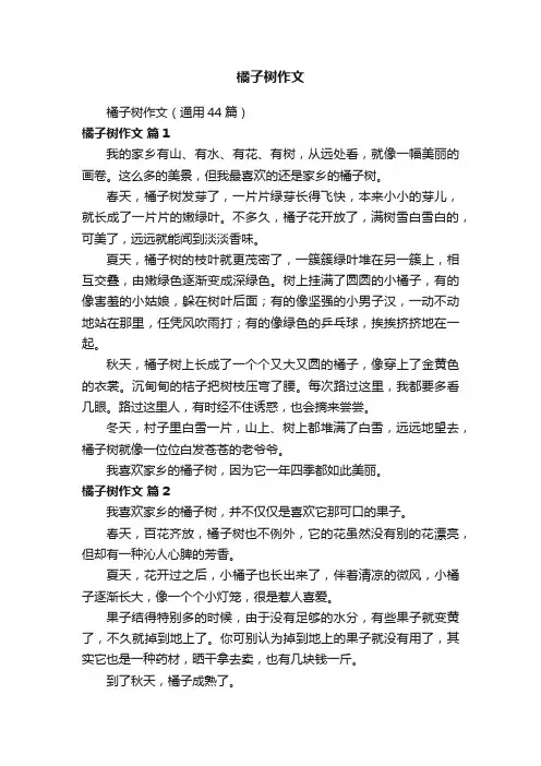 橘子树作文（通用44篇）